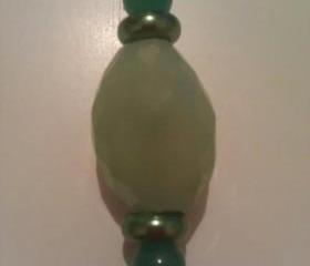 Light Green Jade Green Glass Pearls Green Agate Pendant